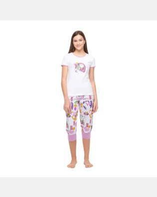 Loja Online Sonhart | Pijama Feminino baby-look manga curta e corsário