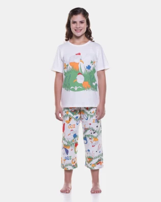 Pijama manga curta e corsário