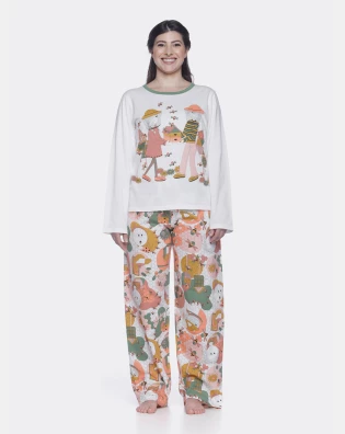 Conjunto Feminino Adulto Manga Longa e Calça