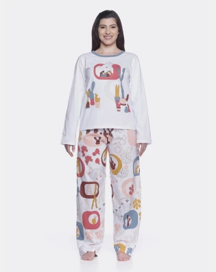 Conjunto Feminino Adulto Manga Longa e Calça
