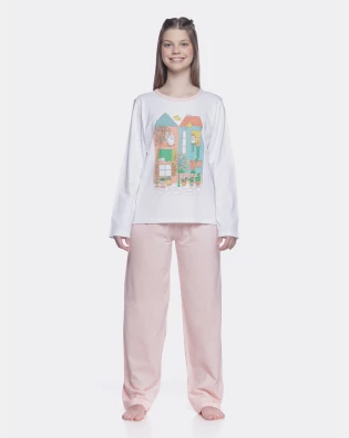 Conjunto Feminino Adulto Manga Longa e Calça