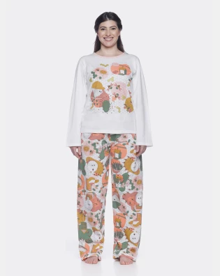 Conjunto Feminino Adulto Manga Longa e Calça
