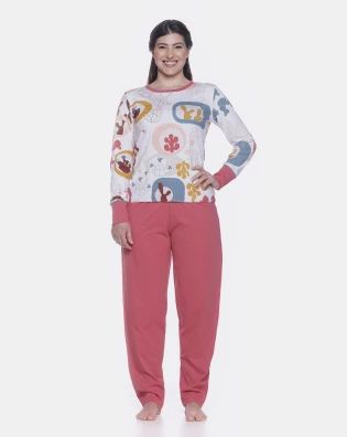 Conjunto Feminino Adulto Manga Longa e Calça