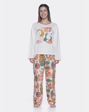 Conjunto Feminino Adulto Manga Longa e Calça