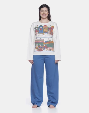 Conjunto Feminino Adulto Manga Longa e Calça