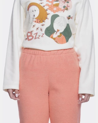 Conjunto Feminino Adulto Manga Longa e Calça Plush