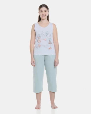 Pijama Sonhart Feminino Adulto regata e corsário  