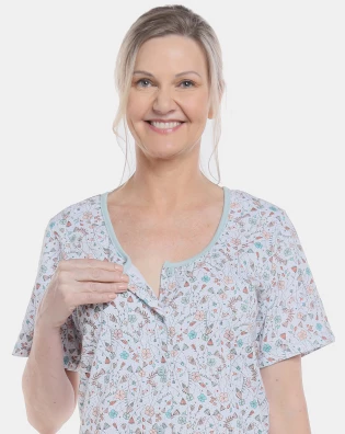 Pijama Feminino Curto Sonhart Blusa manga curta e bermuda Lisa