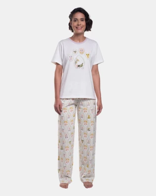 Pijama Manga Curta e Calça