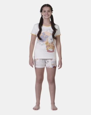Pijama Baby-Look Manga Curta e Short
