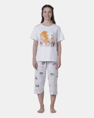 Pijama manga curta e corsário