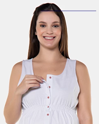 Homewear gestante Curto Blusa regata Botões e short Estampado