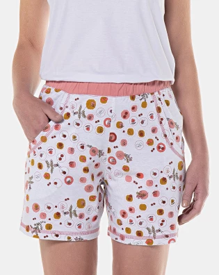 Sonhart Pijama Feminino Curto clássico regata e bermuda Estampado