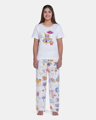Pijama Manga Curta e Calça