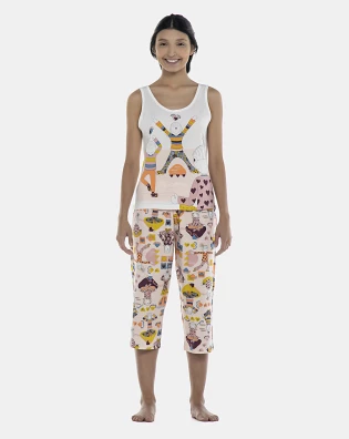 Pijama Feminino Adulto Regata e Corsário