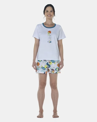 Pijama Feminino Adulto Manga Curta e Short