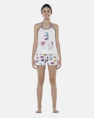 Pijama Feminino Adulto Alça e Short