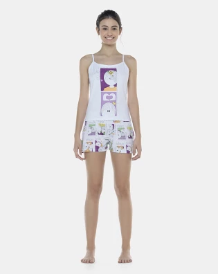 Pijama Feminino Adulto Alça e Short
