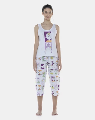 Pijama Feminino Adulto Regata e Corsário