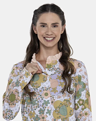 Pijama Feminino Adulto Manga Longa e Calça