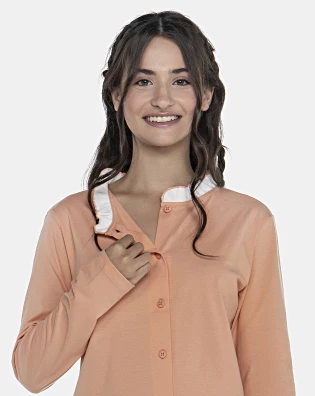 Pijama Feminino Adulto Manga Longa e Calça
