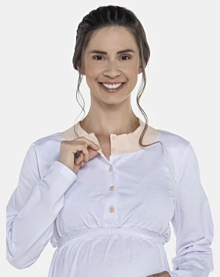 Pijama Feminino Gestante Manga Longa e Calça