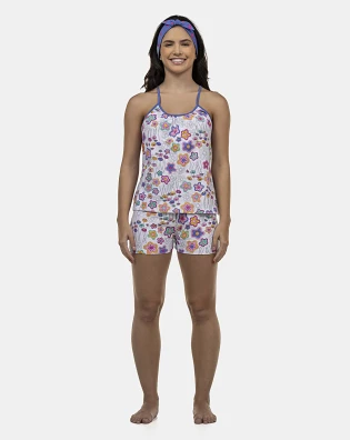 Pijama Feminino Adulto Alça e Short