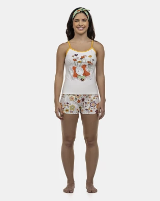 Pijama Feminino Adulto Alça e Short