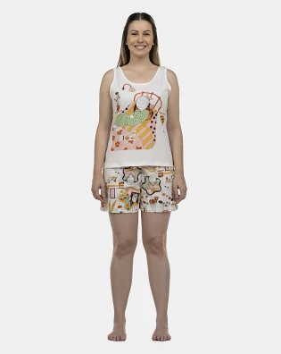 Pijama Feminino Adulto Regata e Short