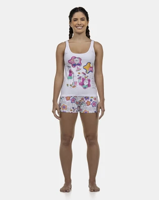 Pijama Feminino Adulto Regata e Short