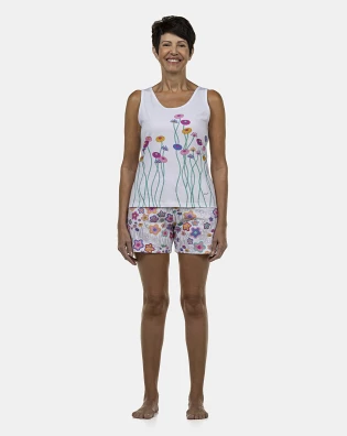 Pijama Feminino Adulto Regata e Bermuda
