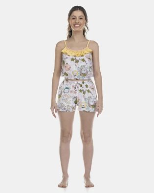 Pijama Feminino Adulto Alça e Short