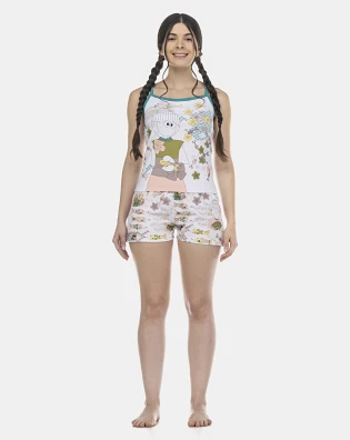 Pijama Feminino Adulto Alça e Short
