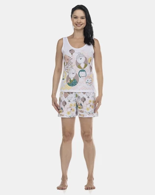 Pijama Feminino Adulto Regata e Short