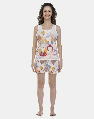Pijama Feminino Adulto Regata e Short