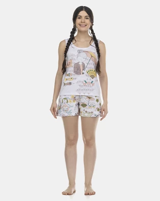 Pijama Feminino Adulto Regata e Short