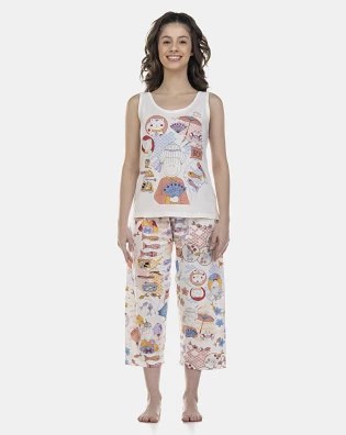 Pijama Feminino Adulto Regata e Corsário