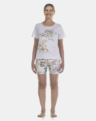 Pijama Feminino Adulto Manga Curta e Short