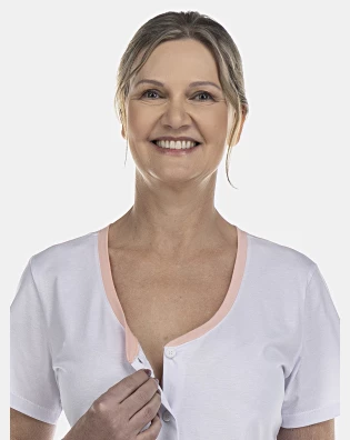 Pijama Feminino Adulto Manga Curta Aberto e Corsário