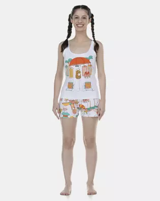 Pijama Feminino Adulto Regata e Short