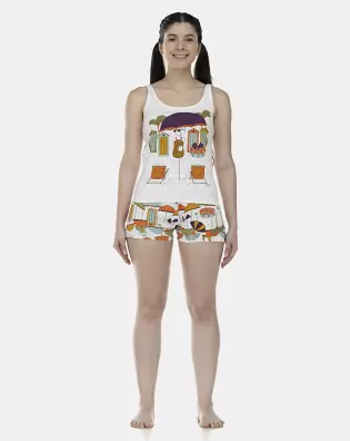 Pijama Feminino Adulto Regata e Short