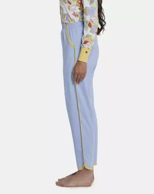 Pijama Feminino Adulto Manga Longa Com Punhos e Calça