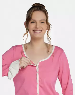 Pijama Feminino Adulto Manga Longa e Calça