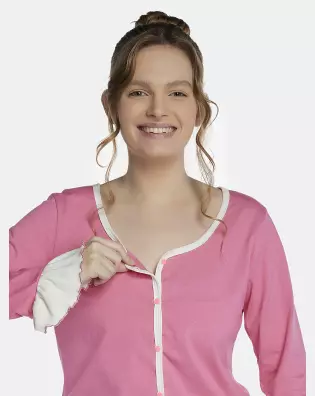 Pijama Feminino Adulto Manga Longa e Calça