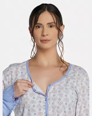 Pijama Feminino Adulto Manga Longa e Calça