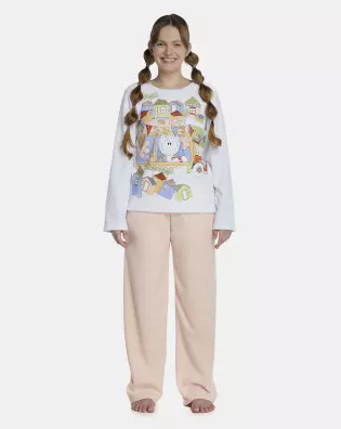Pijama Feminino Adulto Manga Longa e Calça Plush