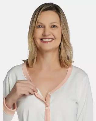 Pijama Feminino Adulto Manga Longa Com Abertura e Calça