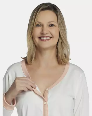 Pijama Feminino Adulto Manga Longa Com Abertura e Calça