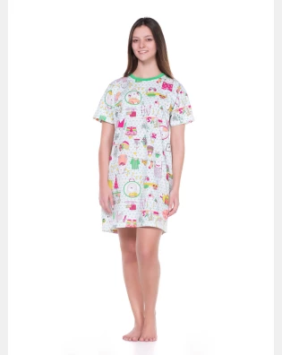 Camisão Feminino Adulto Manga Curta