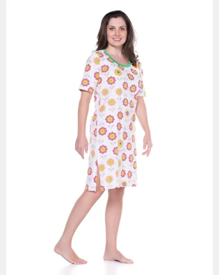 Camisão Feminino Adulto Manga Curta